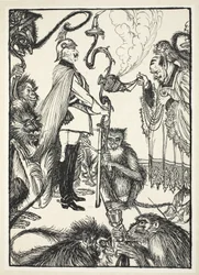 Die Schwarze Messe Nr. 1 (Der Zelebrant und der Zeremonienmeister), Illustration aus 